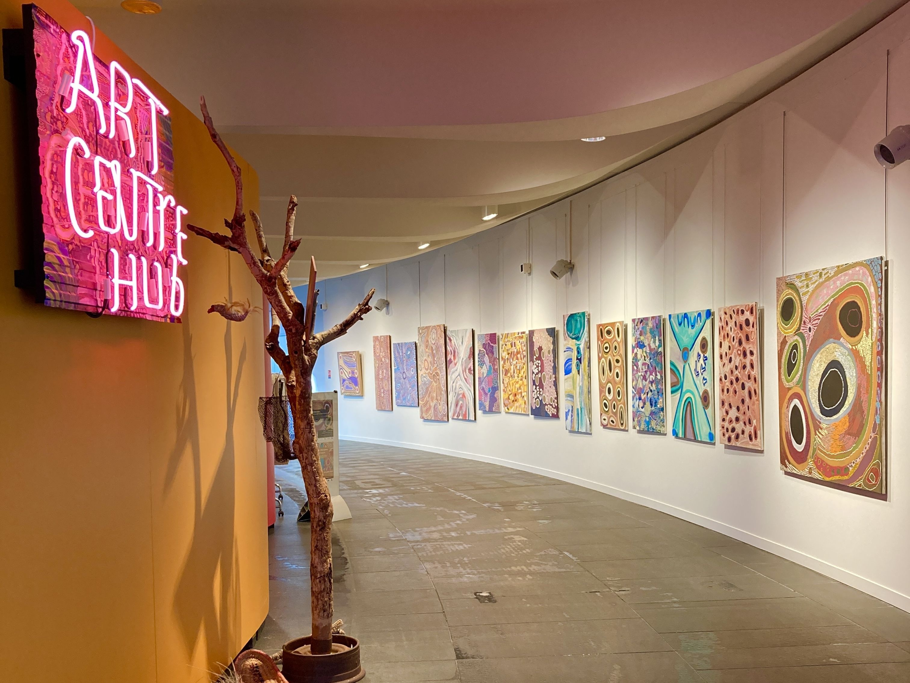 International Development for Australian Indigenous Art (IDAIA) - Paris, France - Artwork:View of exhibition "Songlines - Art Centre Hub" at the Australian Embassy in Paris International Development for Australian Indigenous Art (IDAIA) - Paris, France - View of exhibition "Songlines - Art Centre Hub" at the Australian Embassy in Paris