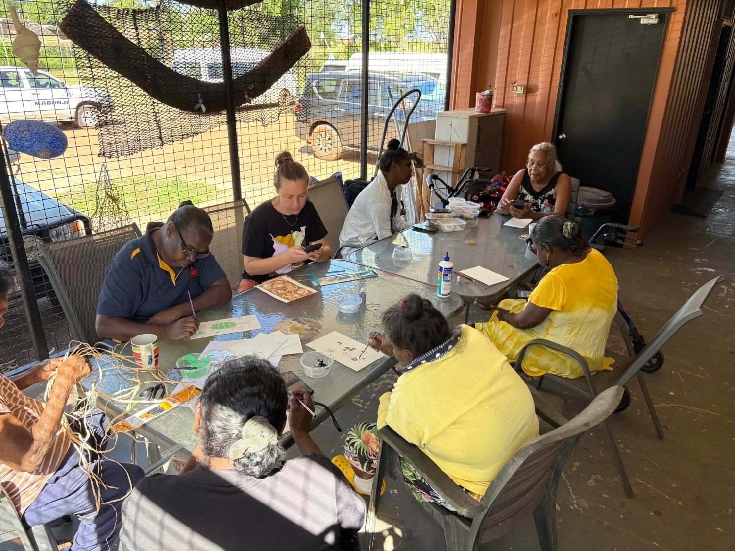 Waralungku Arts - Collagraphy Workshop at Waralungku Arts