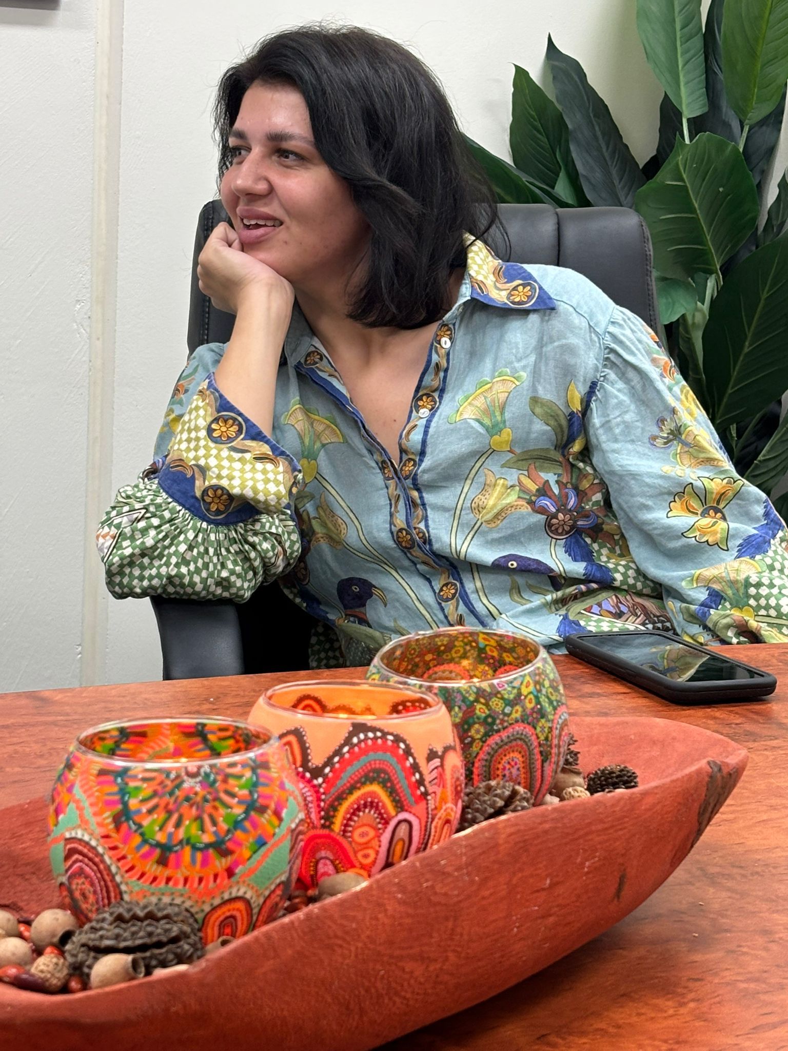 Koh Living - Artwork:First Nations artist Jacinta-rai Ridgeway-Maahs visiting the Koh Living HQ Koh Living - First Nations artist Jacinta-rai Ridgeway-Maahs visiting the Koh Living HQ