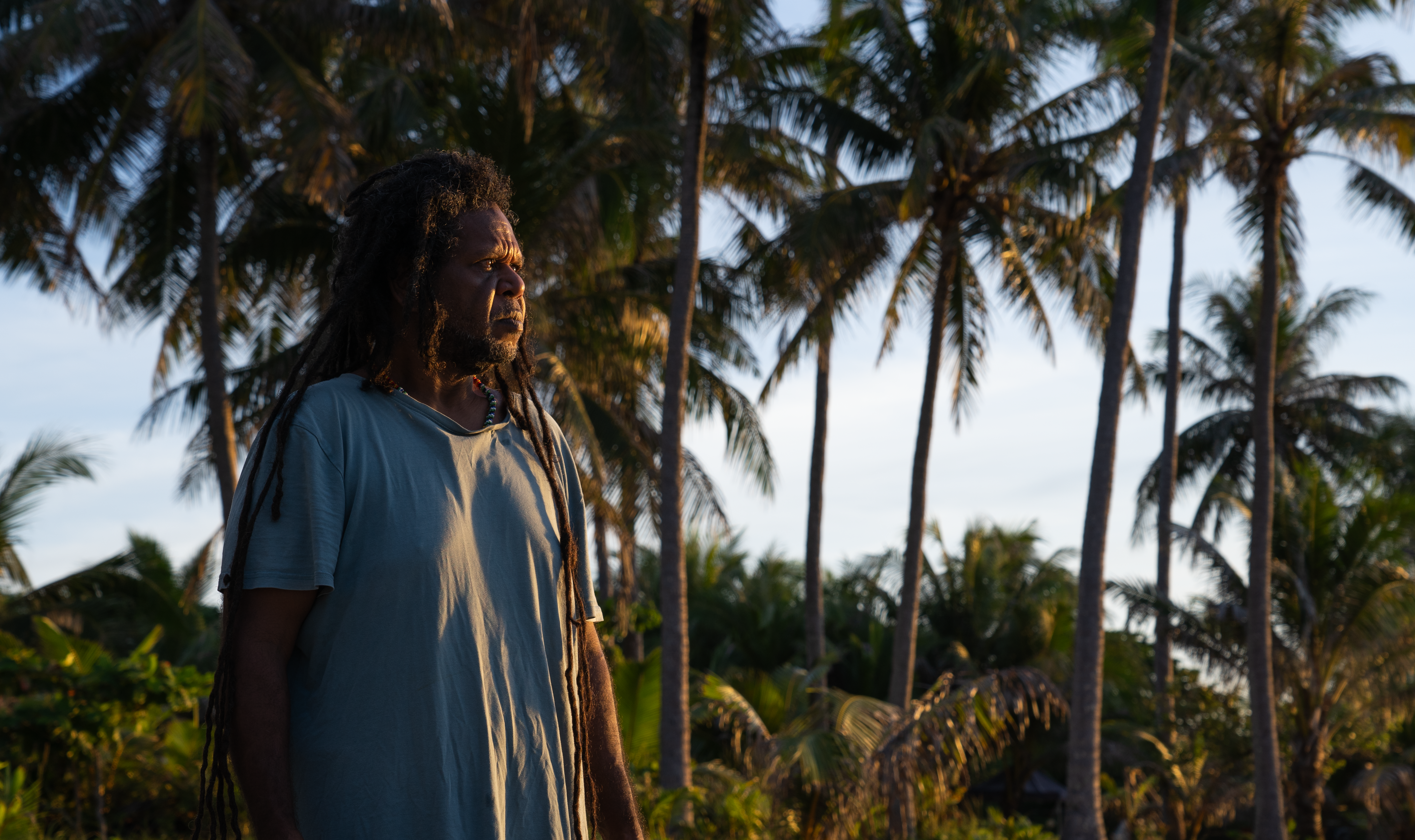 Solomon Booth on Moa Island, 2025. Photo by Alex Smee